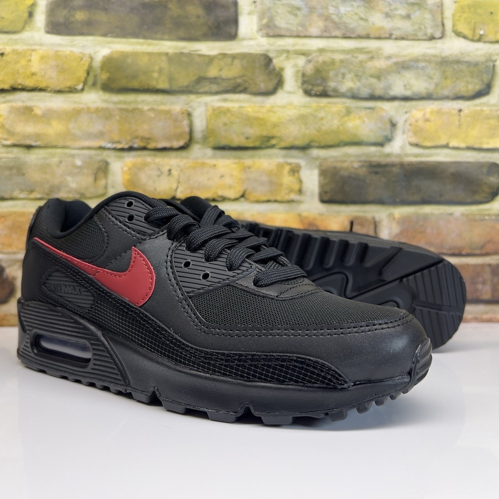 Mens Size 12.5 - Nike Air Max 90 Low Top Sneakers Black Tough Red IM9616-001